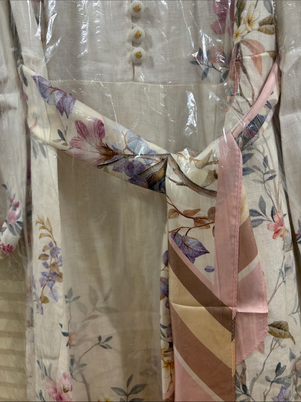 NWOT Zimmermann Floral Print Midi Linen Dress Size AU 0/1/2/3 - Picture 8 of 13